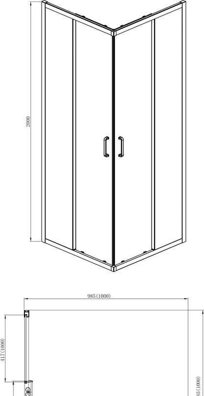 Душевой уголок - Aquatek, без коллекции, 100x100x200 см, AQ ARI KV 10020CH