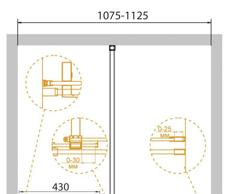 Душевая дверь - Cezares, Stream, 110x195 см, STREAM-BF-1-110-C-Cr