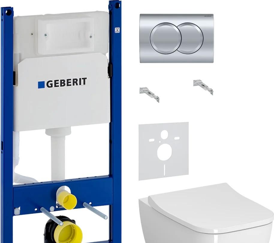 Geberit без коллекции, Унитаз подвесной с инсталляцией и кнопкой, BB507B/BB2020SC/BB002-80/BB005-PR-CHROME