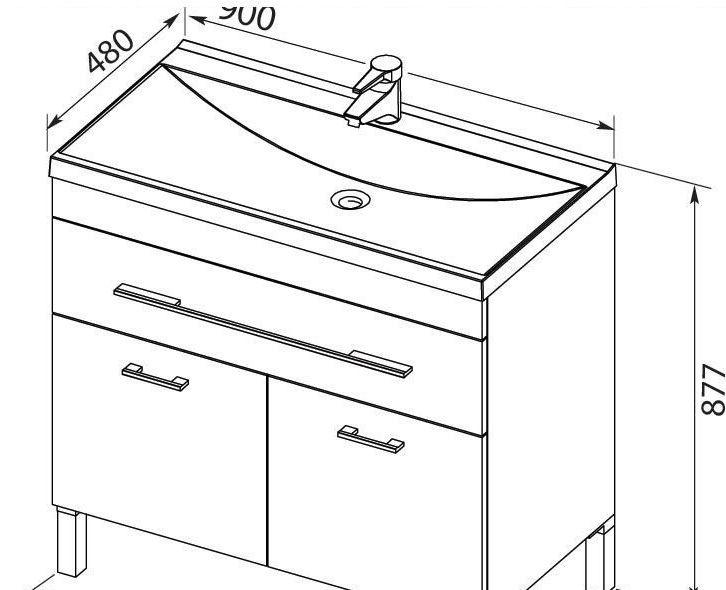 Aquanet Верона, Тумба с раковиной, 00213032