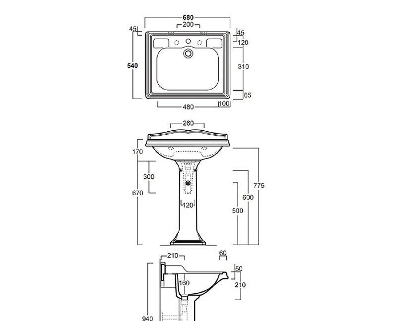 Simas Arcade, Раковина, AR824bi*3