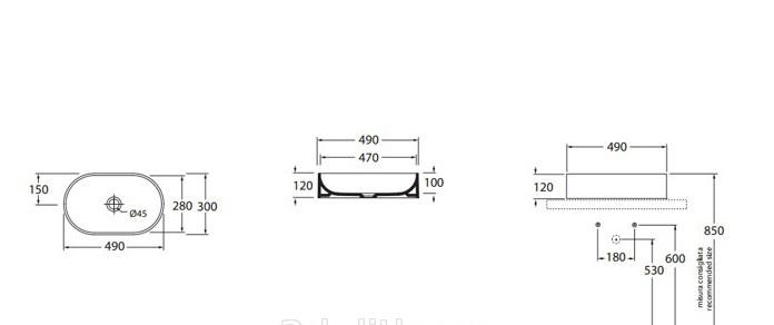 Azzurra Lavabi Arredo, Раковина, LALA04930000BI/(OV49bi)*0