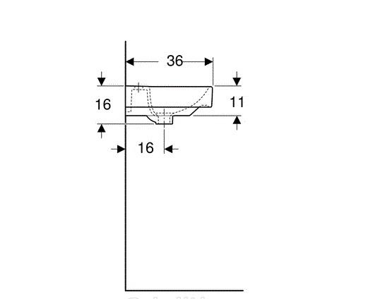 Geberit Smyle Square, Раковина, 500.222.01.1