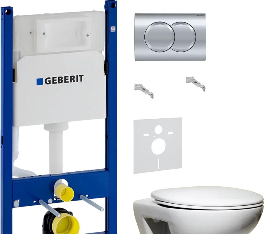 Geberit без коллекции, Унитаз подвесной с инсталляцией и кнопкой, 19077-00