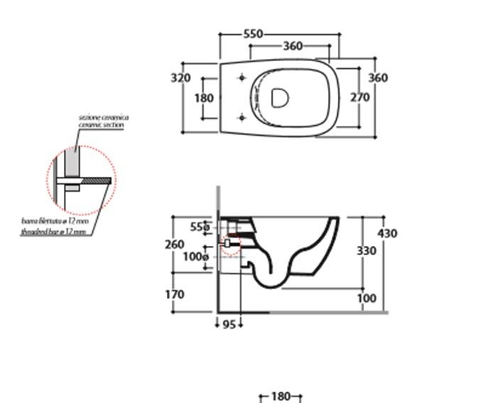 Globo Genesis, Унитаз подвесной, GNS02.BI / GNS02BI