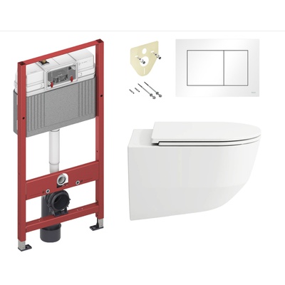 Laufen Pro, Унитаз подвесной с инсталляцией и кнопкой, 8.6996.6.940.041.3