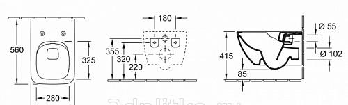 Villeroy&Boch Venticello, Унитаз подвесной, 4611RS01 / 00229252