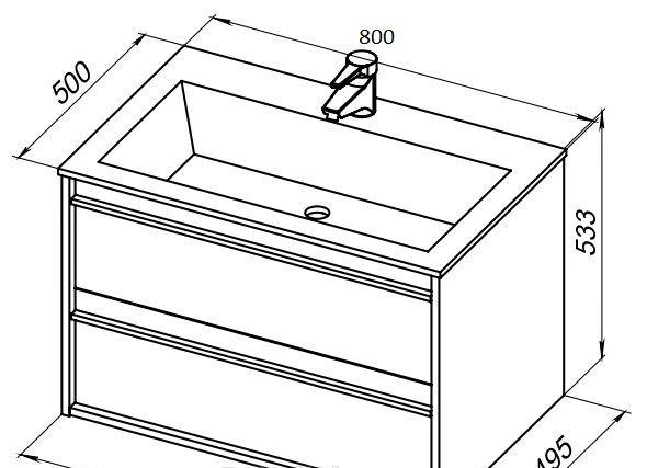 Aquanet Lino, Тумба с раковиной, 00271947