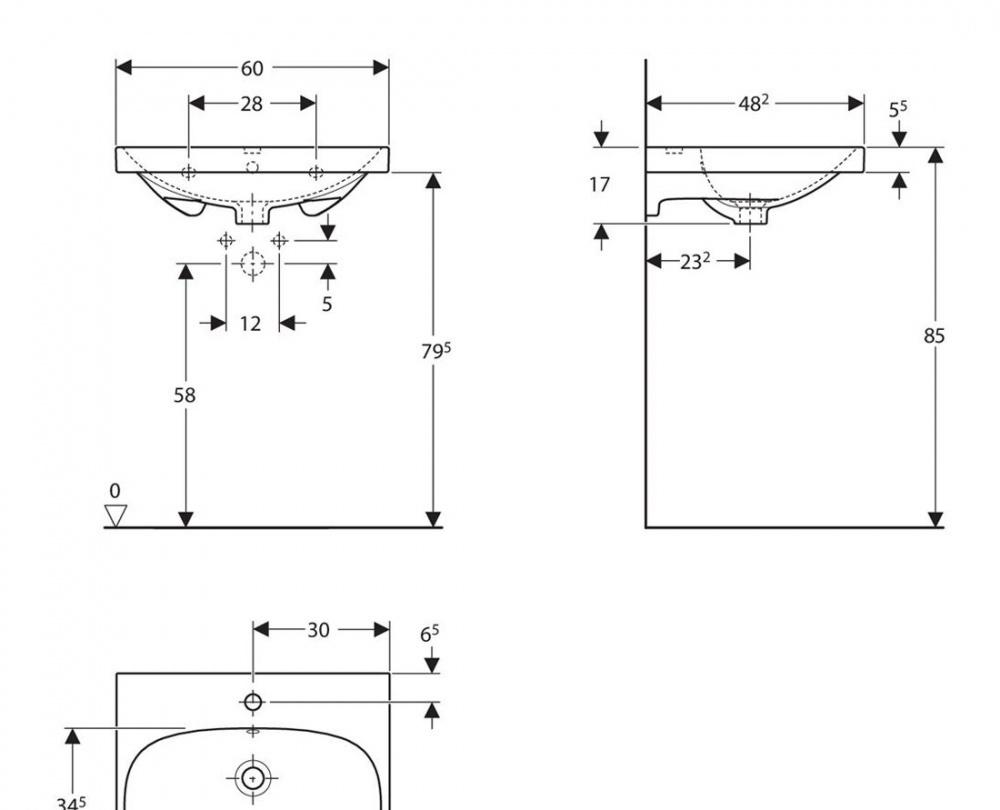 Geberit Acanto, Раковина, 500.620.01.2