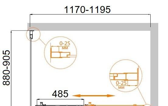 Душевой уголок - Cezares, Molveno, 90x120x190 см, MOLVENO-AH-11-120/90-C-Cr-IV