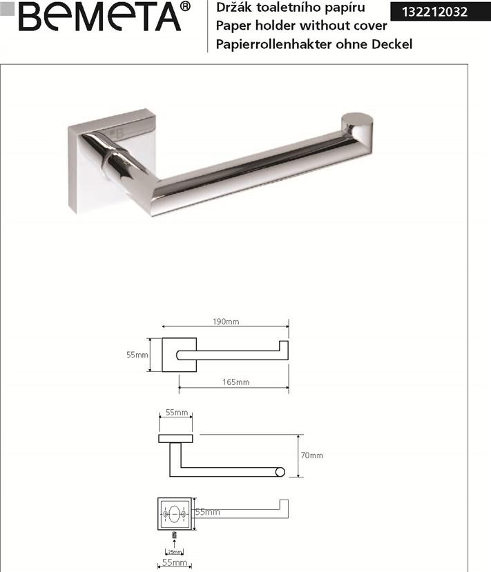 Bemeta Beta, Держатель туалетной бумаги, 132212032L