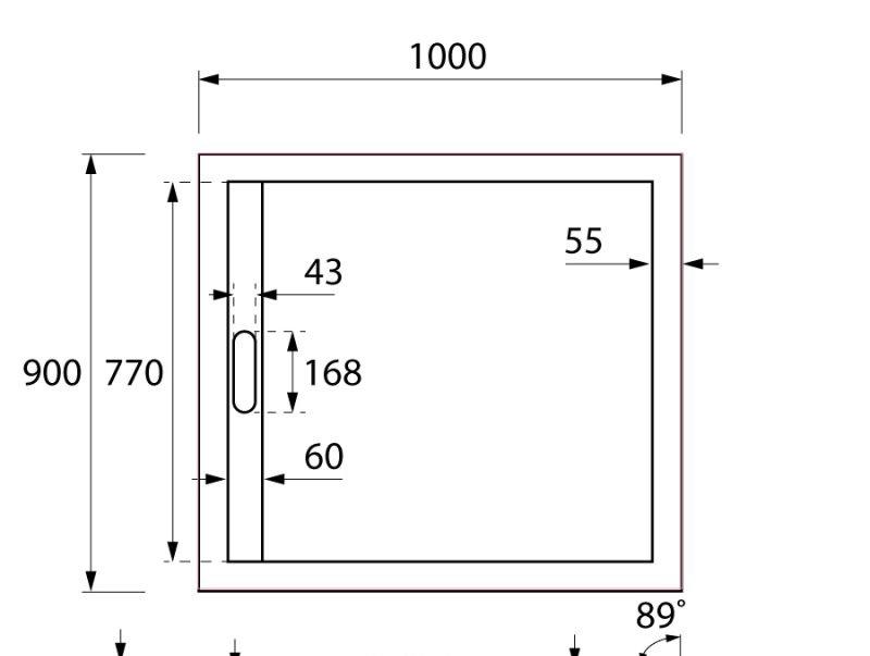 Душевой поддон - Cezares, Tray, 90x100x3 см, TRAY-AS-AH-100/90-30-W / AS-AH-100/90-30-W
