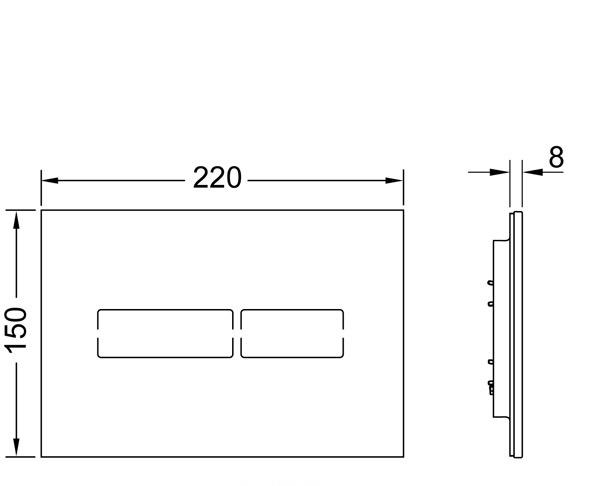 Кнопка смыва - Tece, Lux mini, 0.8x24.6x16.5 см, 9240961