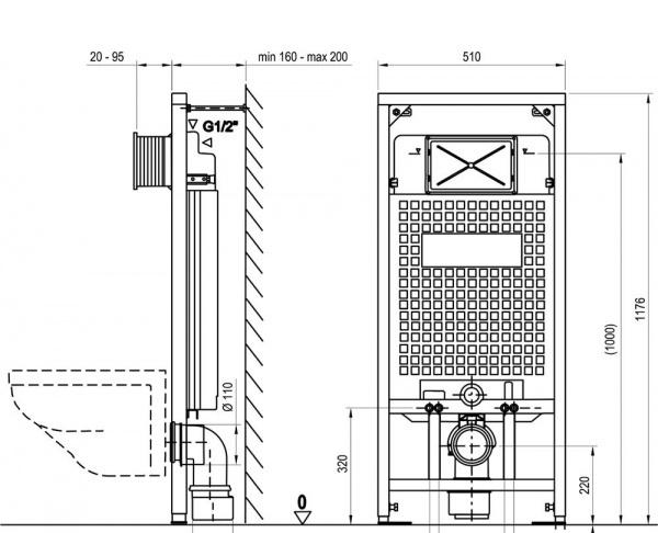 Инсталляция для унитаза - Ravak, без коллекции, 51x117.8 см, X01459