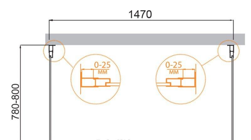 Душевой уголок - Cezares, Molveno, 80x150x190 см, MOLVENO-AH-12-150/80-P-Cr