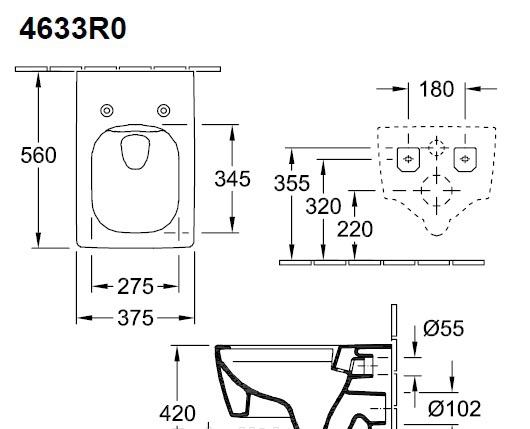 Villeroy&Boch Memento 2.0, Унитаз подвесной, 4633R0R7 / 00335925