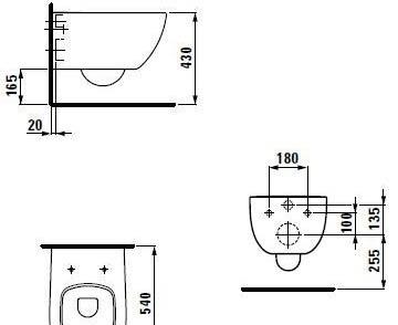 Laufen Palomba, Унитаз подвесной, 8.2080.1.000.000.1