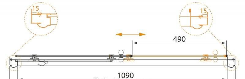 Душевая дверь - Cezares, Giubileo, 120x195 см, GIUBILEO-BF-1-120-CP-Br