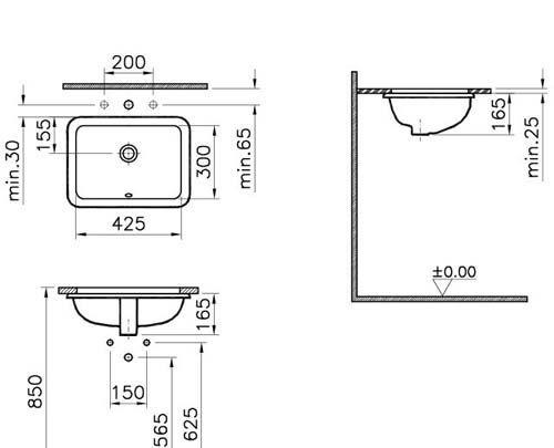 Vitra S20, Раковина, 00232577 / 5474B003-0618