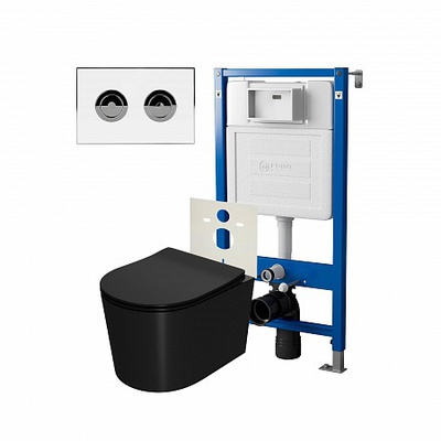 Point Элемент П, Унитаз подвесной с инсталляцией и кнопкой, PN48209WC