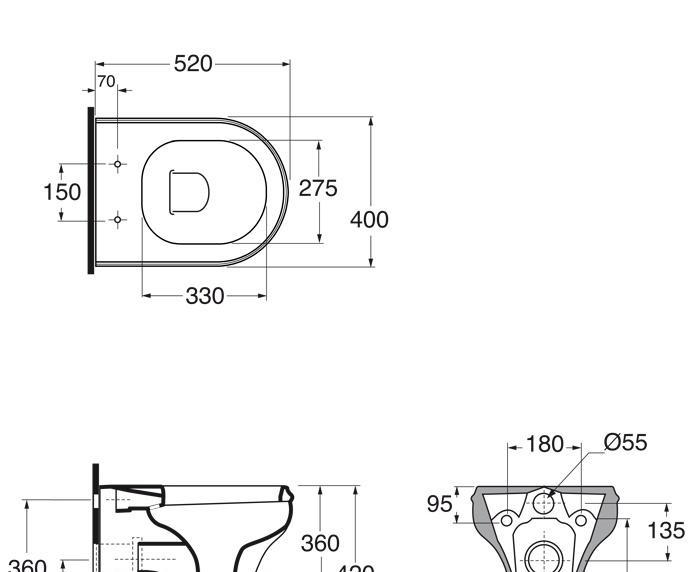 Azzurra Charme, Унитаз подвесной, CHVKSP000000BI/(CHA100/SOSK bi)