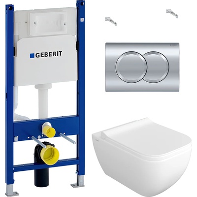 Geberit без коллекции, Унитаз подвесной с инсталляцией и кнопкой, AQ1273S-00