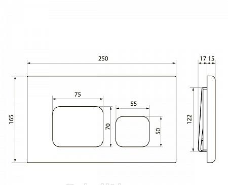 Point Элемент, Унитаз подвесной с инсталляцией и кнопкой, PN48357BB