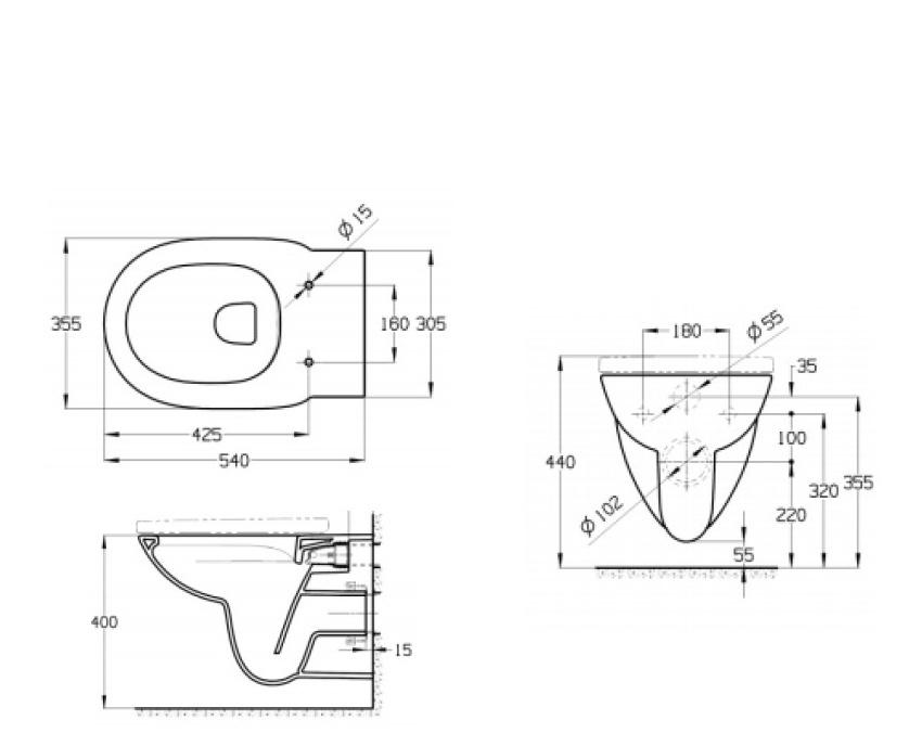 Roca Debba, Унитаз подвесной, 346998000