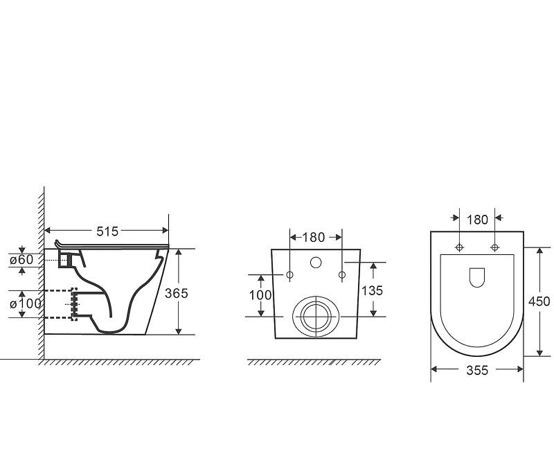 Grossman без коллекции, Унитаз подвесной, GR-4478SQ
