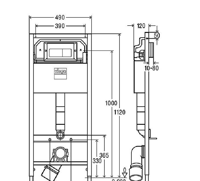 Инсталляция для унитаза - Viega, Prevista Dry, 12x49x112 см, 792848