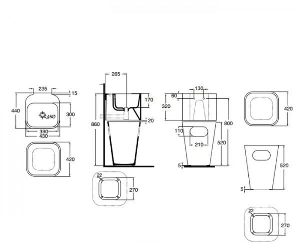 Azzurra Tandem, Раковина, TALP04443T0M/(ULI200/1 bi)*1
