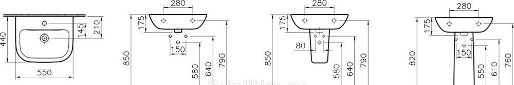 Раковина - Vitra, S20, 44x55x17.5 см, BB700/390ETL