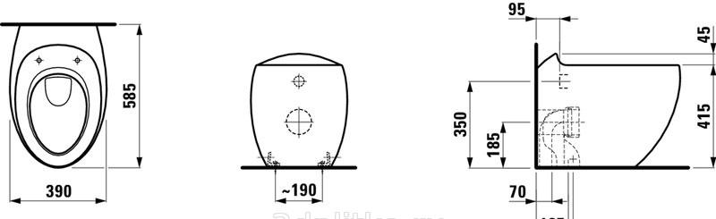 Laufen Alessi one, Унитаз приставной, 8.2197.1.400.000.1