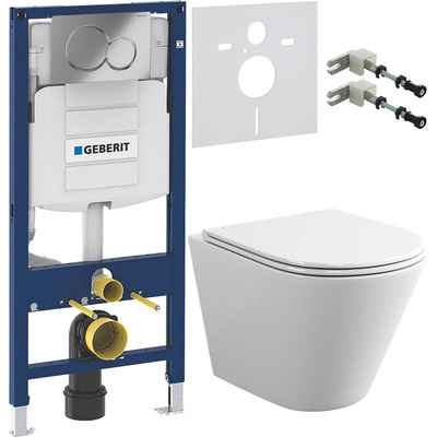 Geberit без коллекции, Унитаз подвесной с инсталляцией и кнопкой, PN48358SB