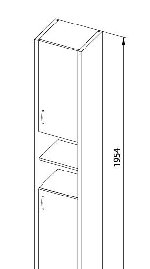 Aquanet Донна, Шкаф-пенал, 00168934