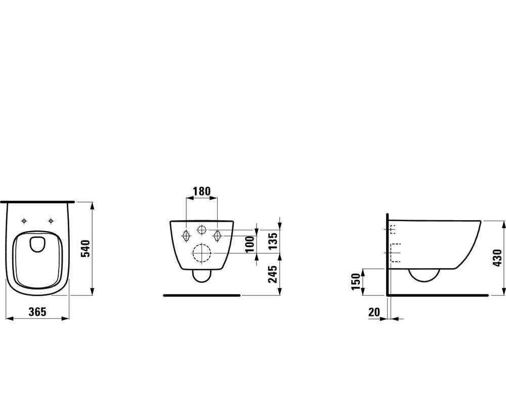 Laufen Palomba, Унитаз подвесной, 8.2080.2.000.000.1 / 00282119