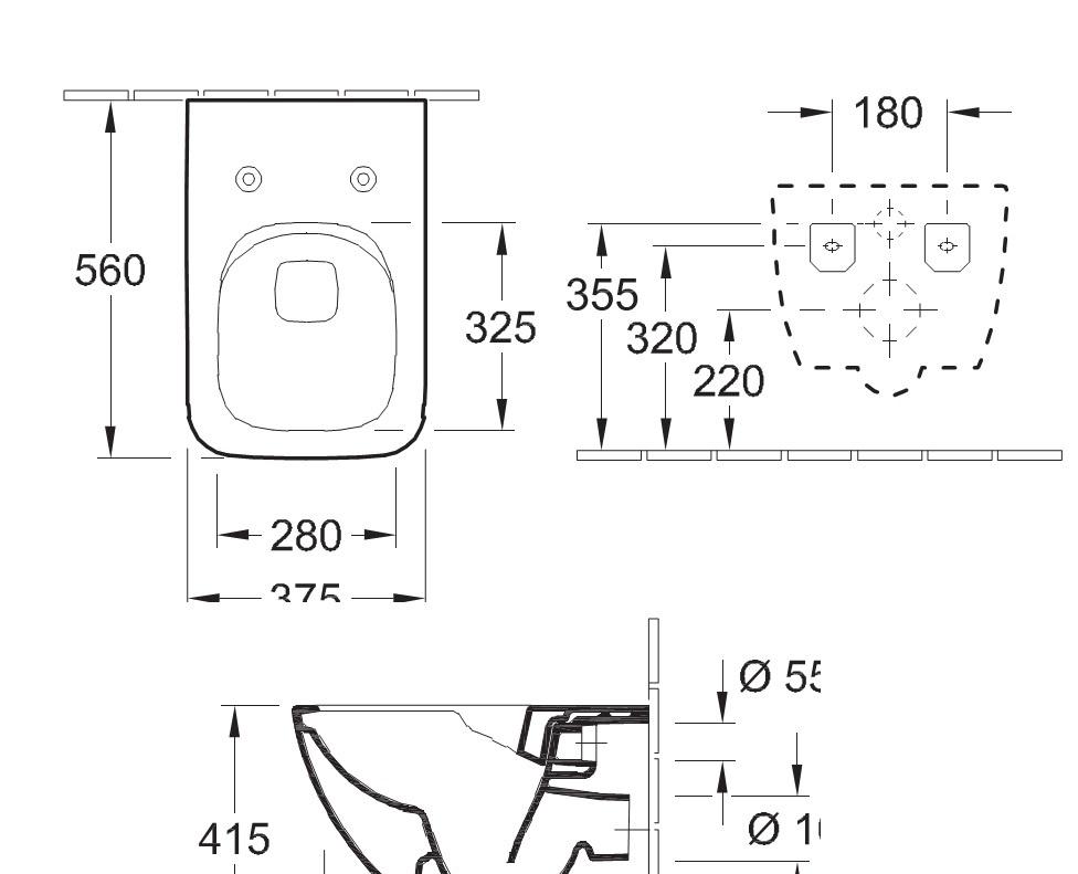 Villeroy&Boch Venticello, Унитаз подвесной, 00278880 / 4611R001