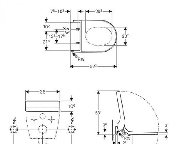 Geberit AquaClean Tuma Comfort, Унитаз подвесной, 146.294.SI.1