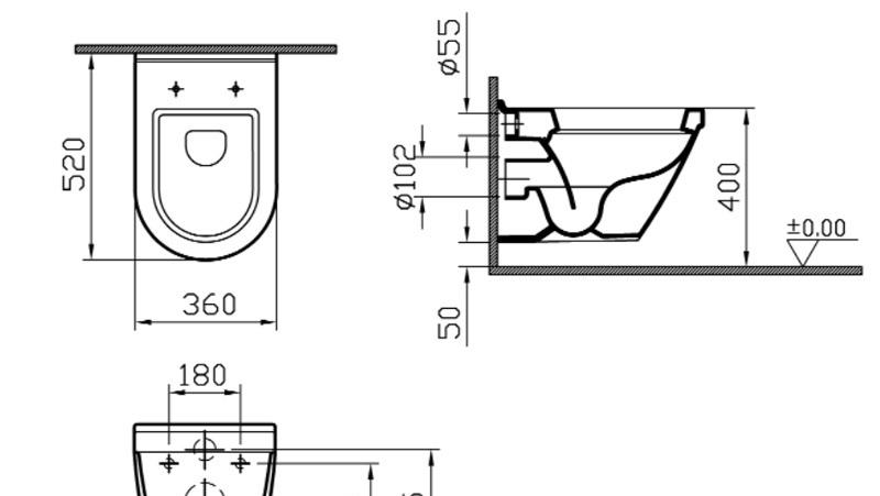 Vitra S50, Унитаз подвесной, 5318B003-0850