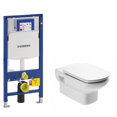 Roca Dama Senso, Унитаз подвесной с инсталляцией и кнопкой, 346517+ZRU9000040+111.300