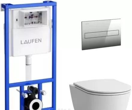 Laufen Pro Rimless, Унитаз подвесной с инсталляцией и кнопкой, 8.6996.6.000.000.R / 00303820