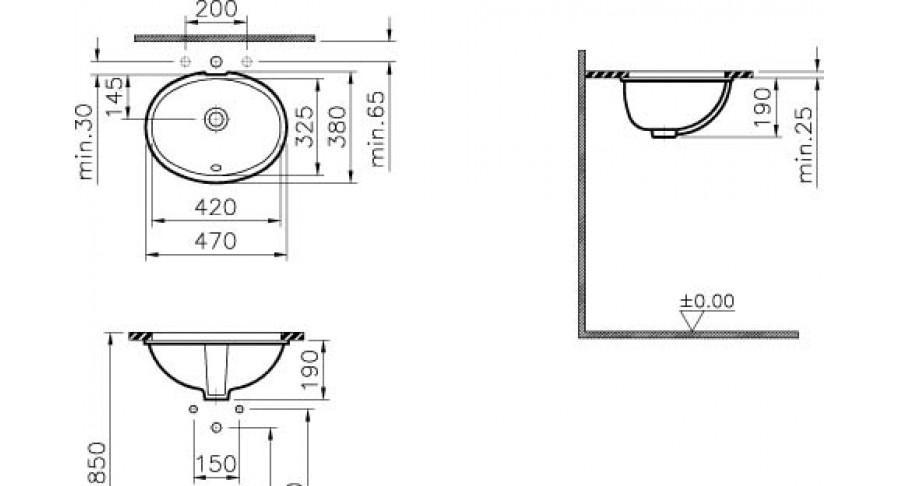 Раковина - Vitra, Arkitekt, 38x47x19 см, 6039B003-0012 / 00281797