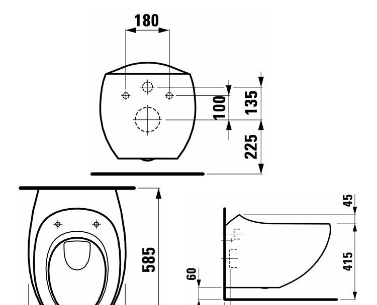 Laufen Alessi one, Унитаз подвесной, 8.2097.6.400.000.1