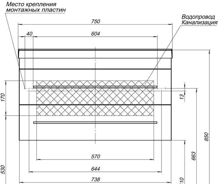Aquanet Верона, Тумба с раковиной, 281096