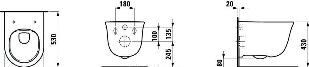 Laufen The New Classic, Унитаз подвесной, 8.2085.1.757.000.1
