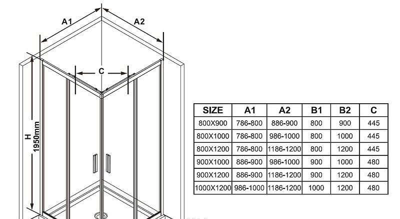 Душевая дверь - Ravak, Blix Slim, 120x195 см, X1XMG0300Z1