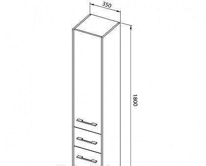 Aquanet Августа, Шкаф-пенал, 00210016