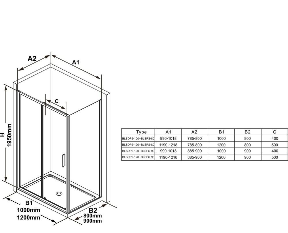 Боковая стенка - Ravak, Blix Slim, 80x195 см, X9BM40300Z1