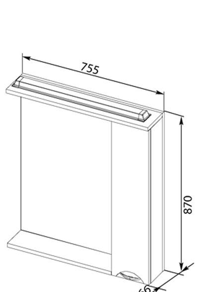Aquanet Гретта, Шкаф-зеркало, 00173995