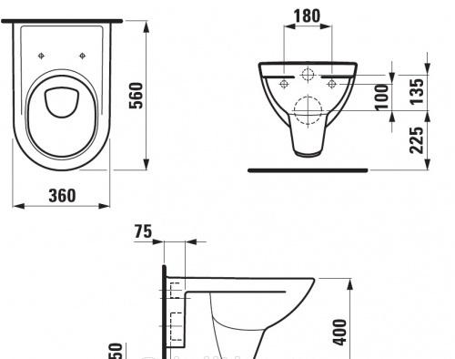 Laufen Pro, Унитаз подвесной, 8.2095.0.000.000.1